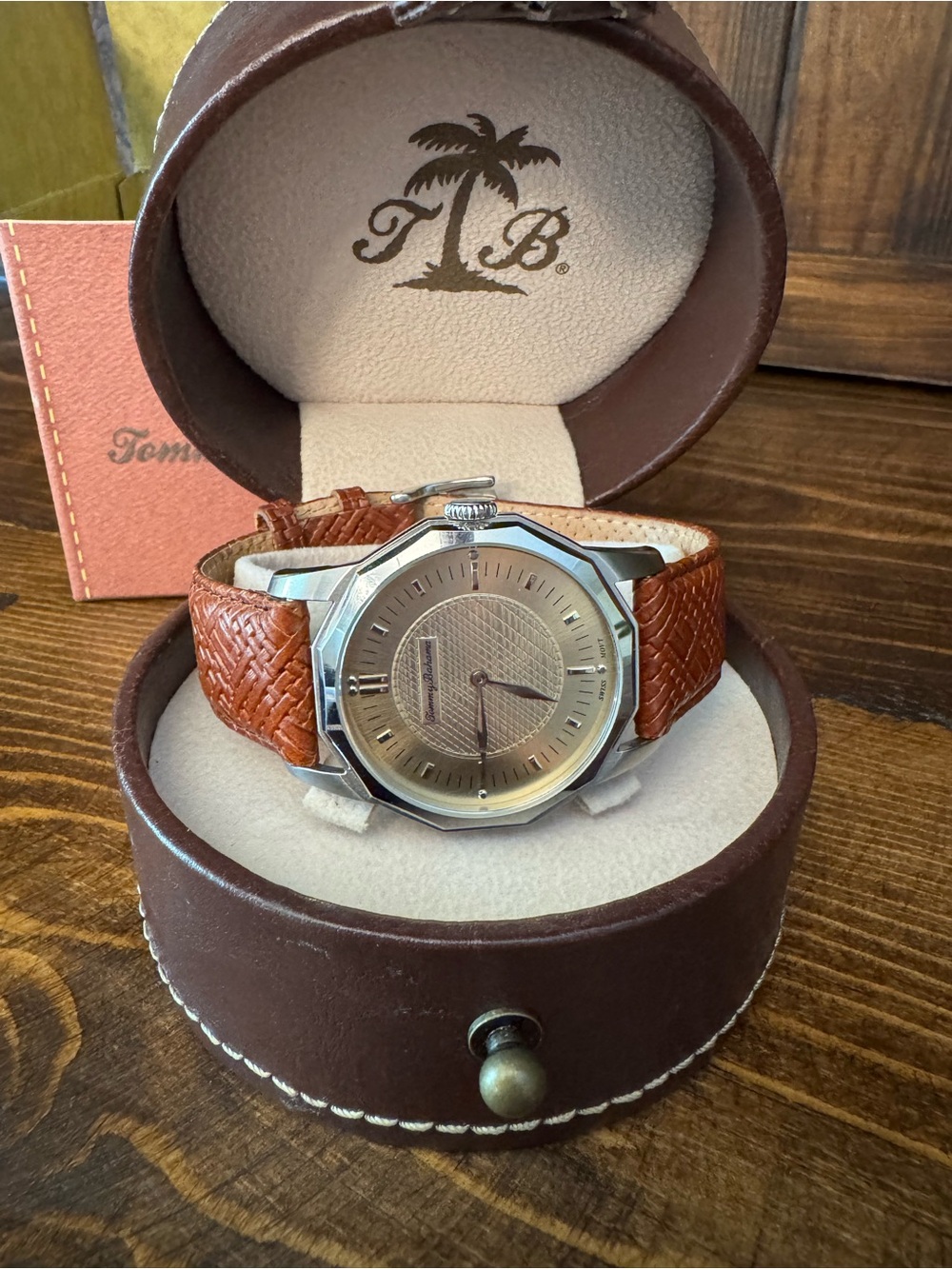 Tommy Bahama Relax Collection (TB1118) Silver Case Watch with Brown Leather